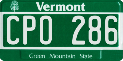 VT license plate CPO286