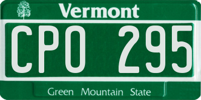 VT license plate CPO295
