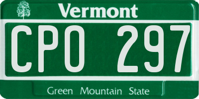 VT license plate CPO297