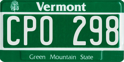 VT license plate CPO298