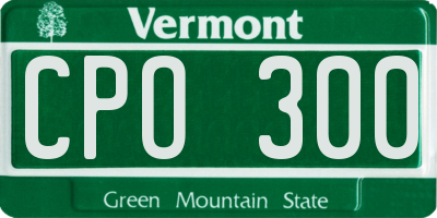 VT license plate CPO300