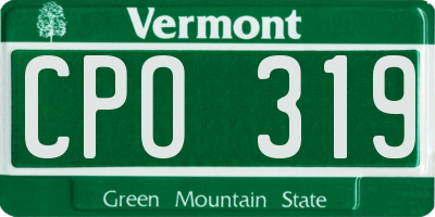 VT license plate CPO319