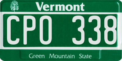 VT license plate CPO338