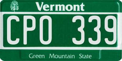 VT license plate CPO339