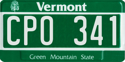 VT license plate CPO341