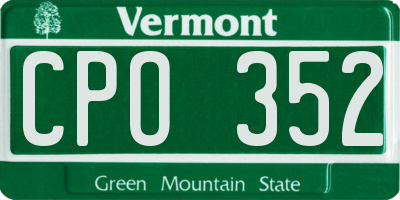 VT license plate CPO352
