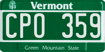 VT license plate CPO359
