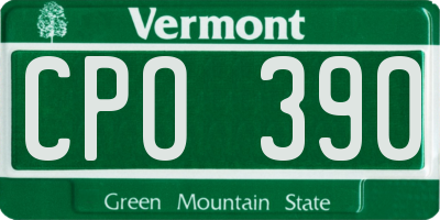 VT license plate CPO390