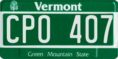 VT license plate CPO407