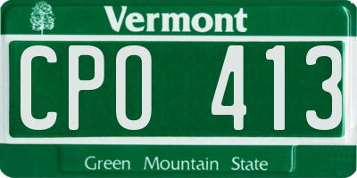 VT license plate CPO413