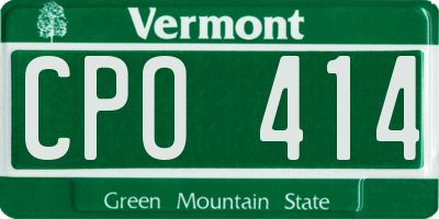 VT license plate CPO414