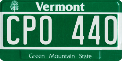 VT license plate CPO440