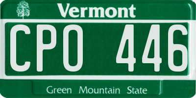 VT license plate CPO446