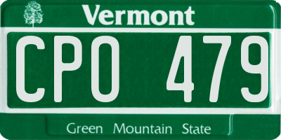 VT license plate CPO479