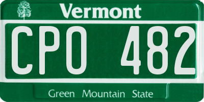 VT license plate CPO482
