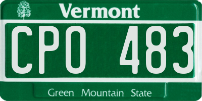 VT license plate CPO483