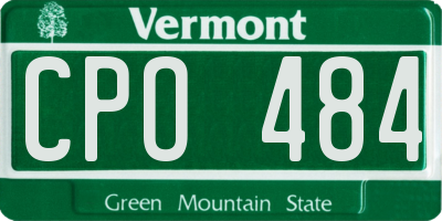 VT license plate CPO484