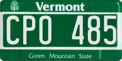 VT license plate CPO485