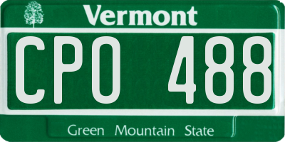 VT license plate CPO488