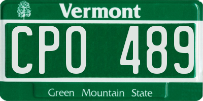 VT license plate CPO489