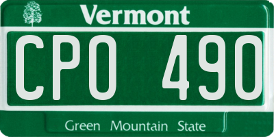 VT license plate CPO490