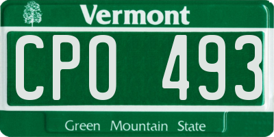 VT license plate CPO493