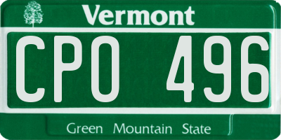 VT license plate CPO496