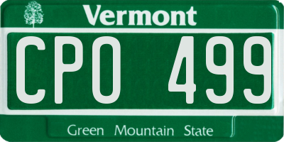 VT license plate CPO499