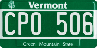 VT license plate CPO506