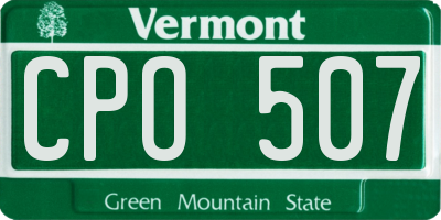 VT license plate CPO507