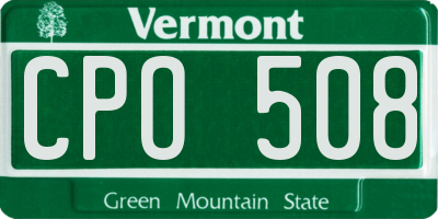 VT license plate CPO508