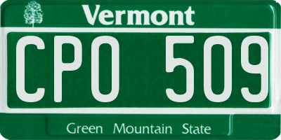 VT license plate CPO509