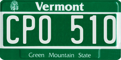 VT license plate CPO510