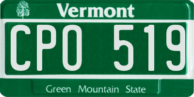 VT license plate CPO519