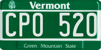 VT license plate CPO520