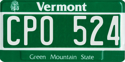 VT license plate CPO524