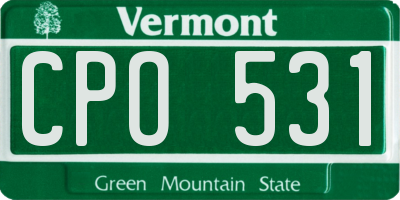 VT license plate CPO531