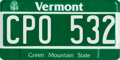 VT license plate CPO532