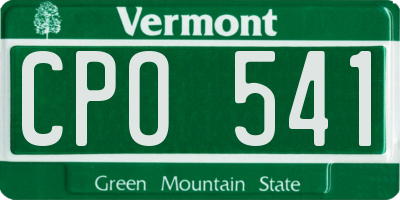 VT license plate CPO541