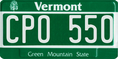 VT license plate CPO550