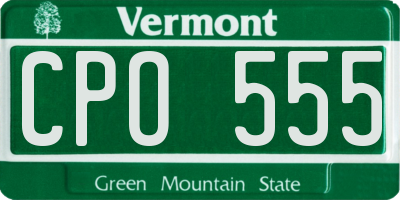 VT license plate CPO555