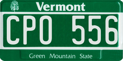 VT license plate CPO556