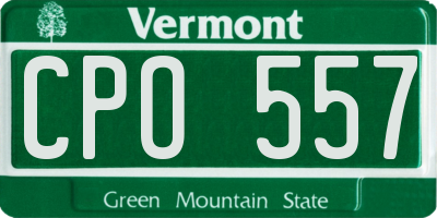 VT license plate CPO557