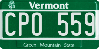 VT license plate CPO559