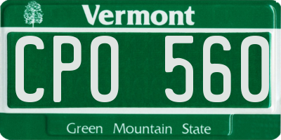 VT license plate CPO560