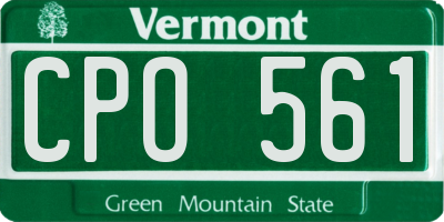 VT license plate CPO561