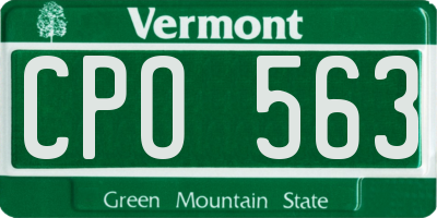 VT license plate CPO563