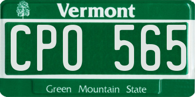 VT license plate CPO565