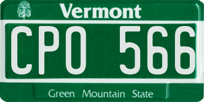 VT license plate CPO566