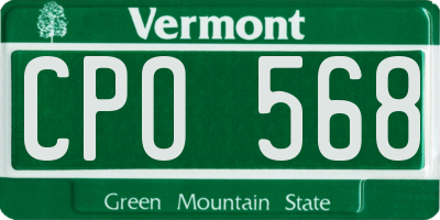 VT license plate CPO568